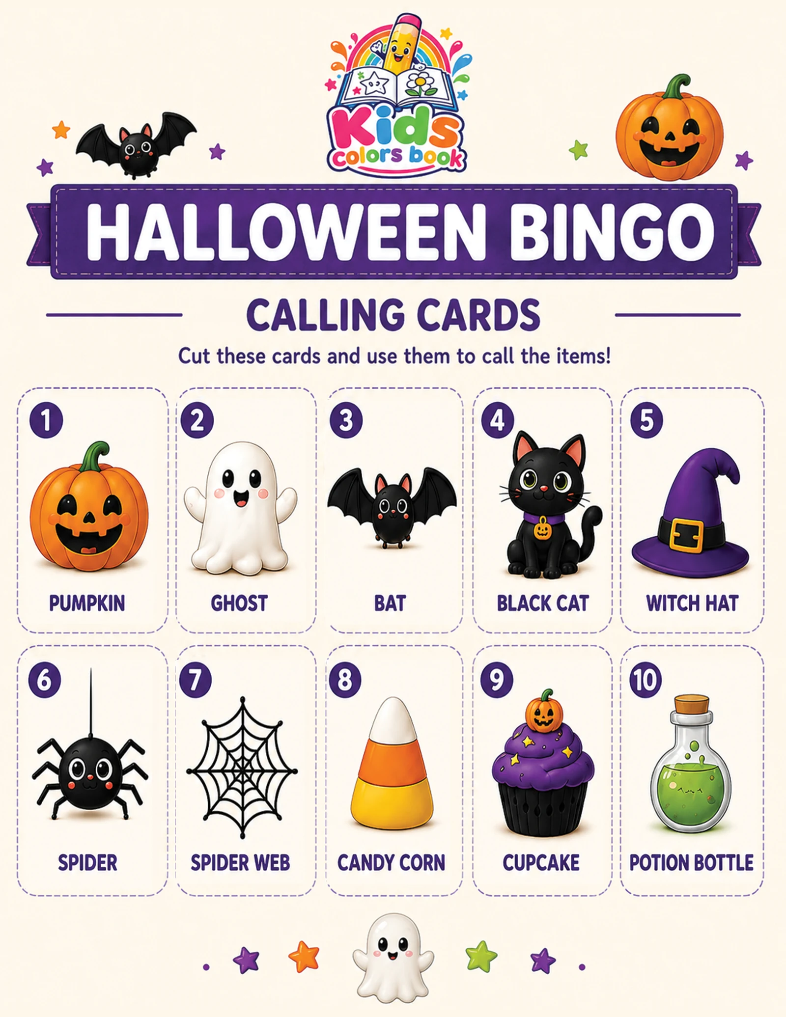 Halloween Bingo for Kids - 10 Printable Cards - Image 5