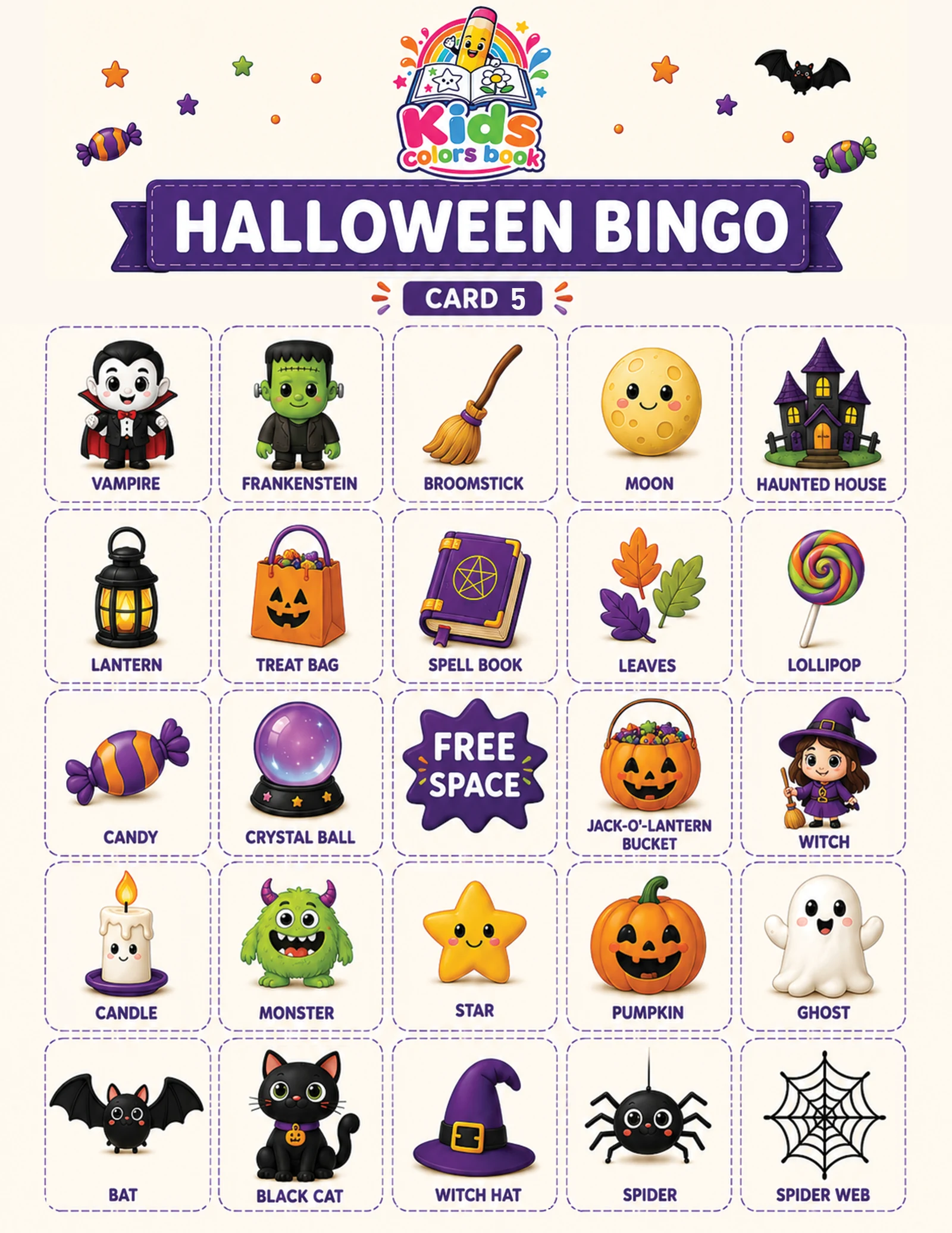 Halloween Bingo for Kids - 10 Printable Cards - Image 4
