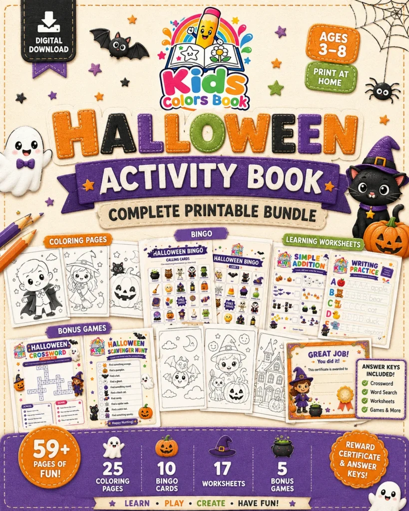 Halloween Activity Book - Complete Printable Bundle